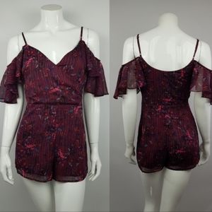 GUESS Womens Flutter Romper Jumpsuit